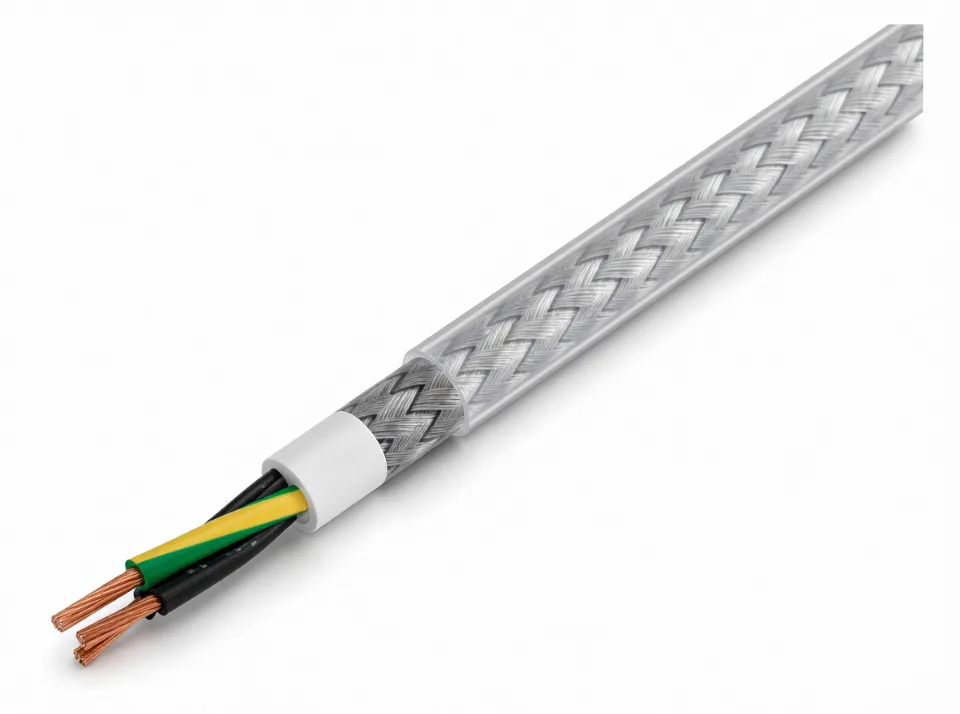 Afgeschermde 4-aderige kabel 4G0,75 mm² met vlecht van verzinkte koperdraden